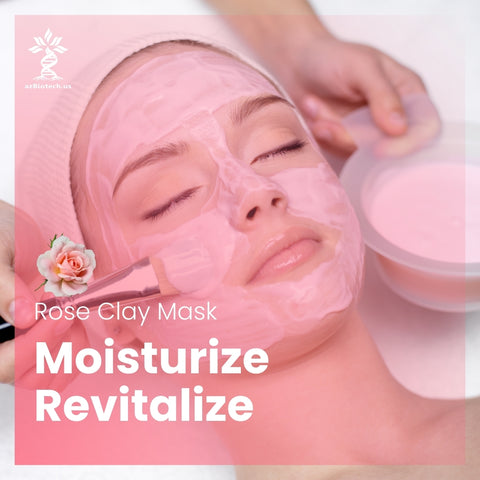 Clay Rose Mask with Rose Extract, Vitamin C, Vitamin E for Skin