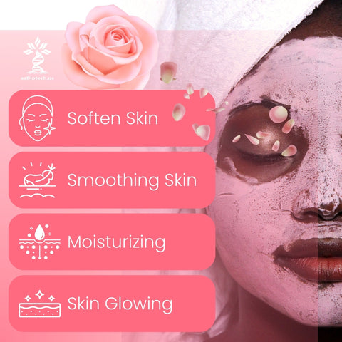 Clay Rose Mask with Rose Extract, Vitamin C, Vitamin E for Skin