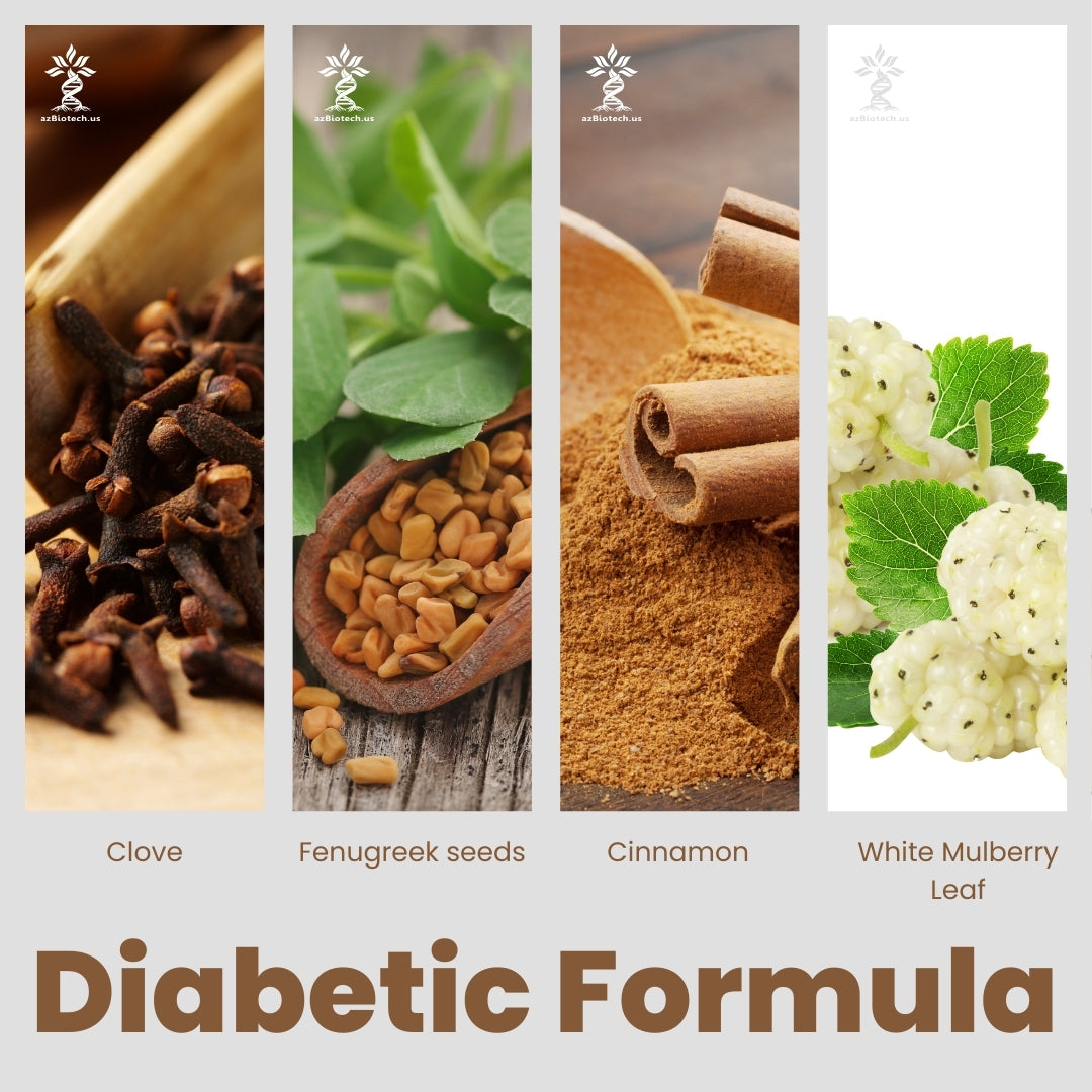 AZ BIOTECH Diabetic Formula with DNJ White Mulberry Leaf Extract, Cinn