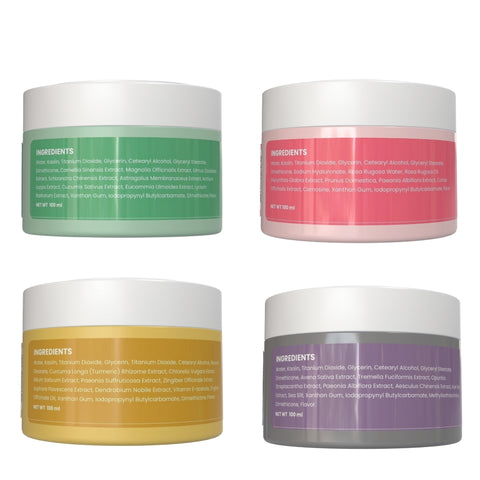 4 Facial Skin Clay Masks